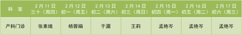 石家庄市妇产医院春节假期不打烊,最全出诊表来了